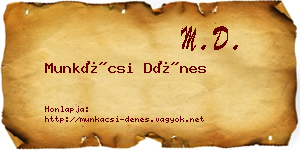 Munkácsi Dénes névjegykártya